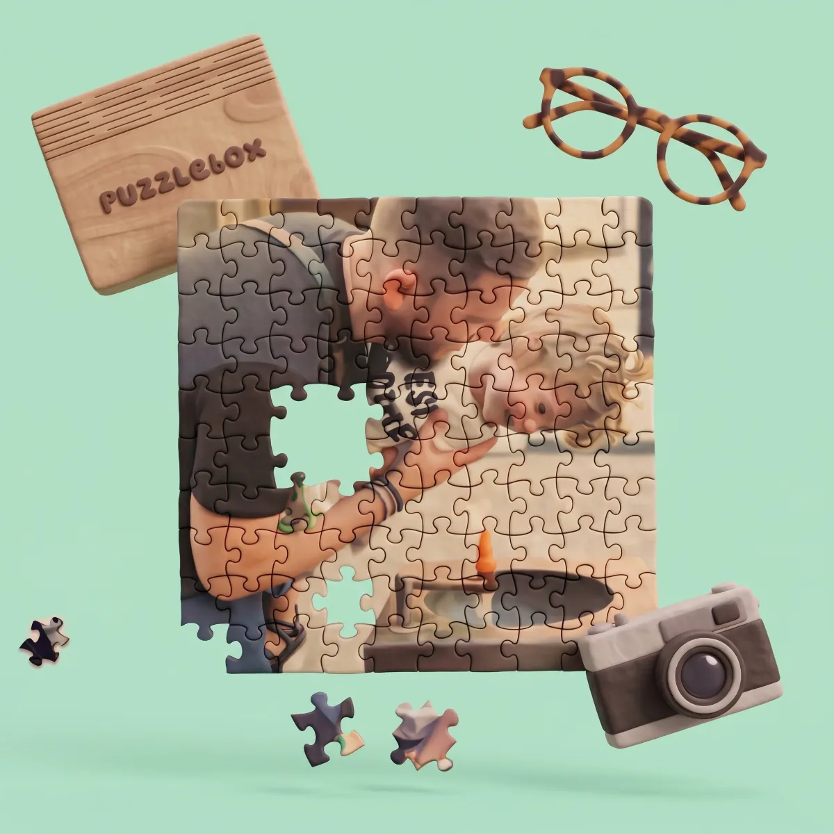 Puzle de madera con foto de 100 piezas